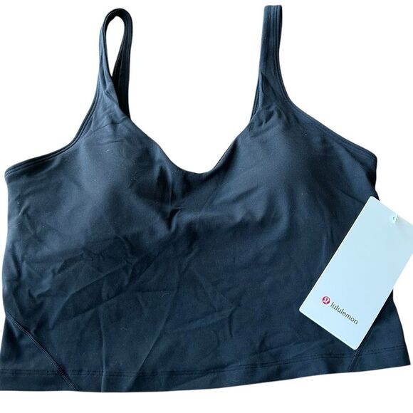 Lululemon Women’s 10 Align Tank Solid Black Fitted Crop Padded Basic Trendy New - Picture 2 of 10